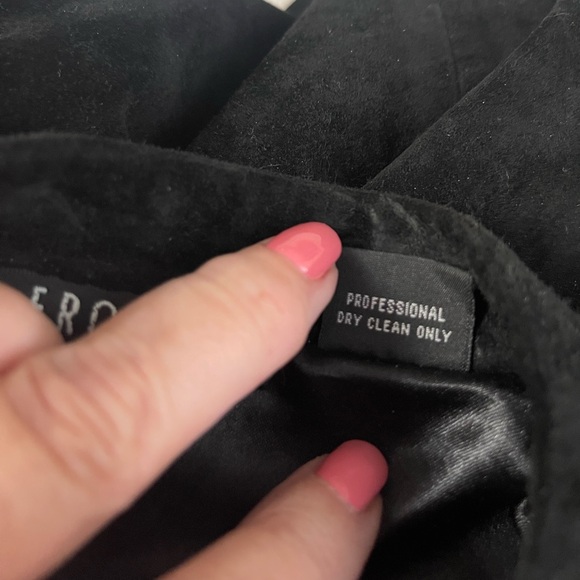 New Frontier black long vintage suede coat - Picture 9 of 10